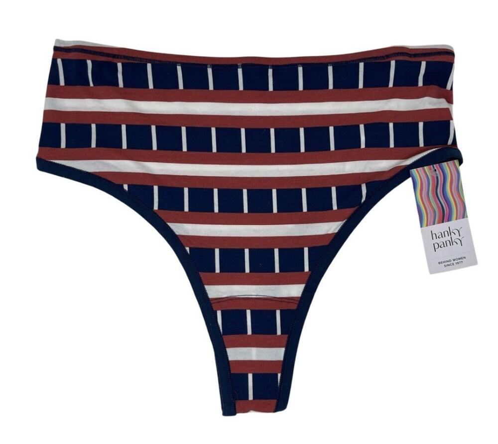 Hanky Panky Panties Size XL/XXL Batu Play Stretch Hi Rise Thong Pima Cotton NEW